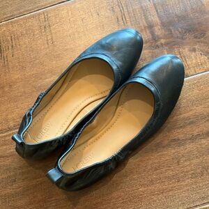 Size 8 J Crew Black Leather Ballet Flats